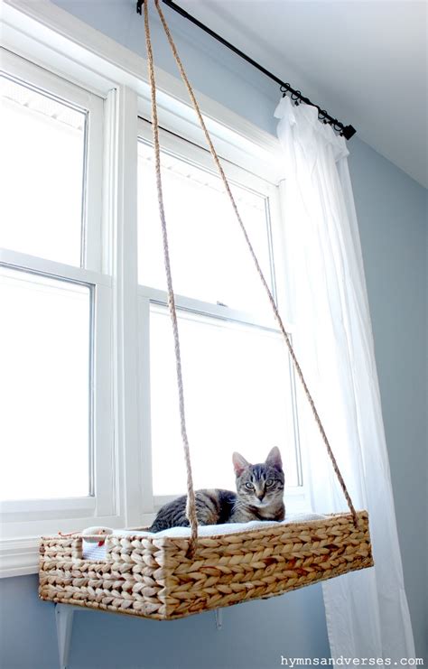 DIY Cat Perch - Hanging Window Basket | Hymns and Verses