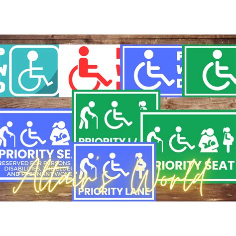 Priority Sticker Signage Priority Lane for PWD PRIORITY SEAT PWD CAR ...