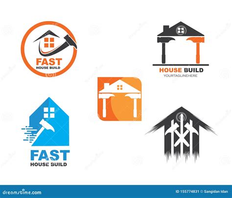 House Build and Renovation Logo Icon Vector Illustration Stock Vector - Illustration of ...