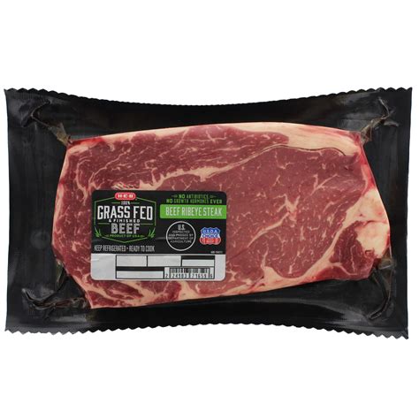 H-E-B Grass Fed Beef Ribeye Steak Boneless, USDA Choice - Shop Beef at ...