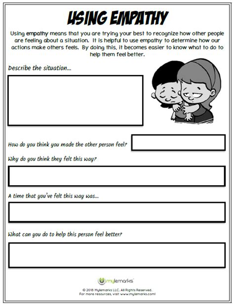 Using Empathy Worksheet - SkillsWorksheets.com