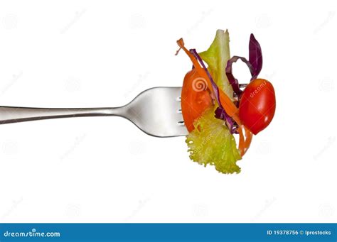 Salad and fork stock photo. Image of cuisine, macro, onion - 19378756