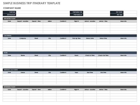 Free Itinerary Templates | Smartsheet