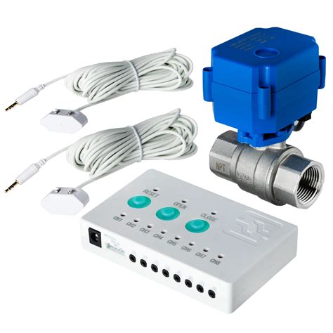 iSpring LS43 Water Leak Detector Alarm System with Automatic Shut-off Valve and 2 Detection ...