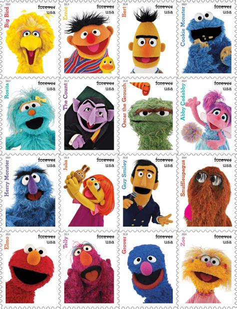 USPS to Release Sesame Street Stamps for Series' 50th Anniversary - See the 16 Familiar Faces ...