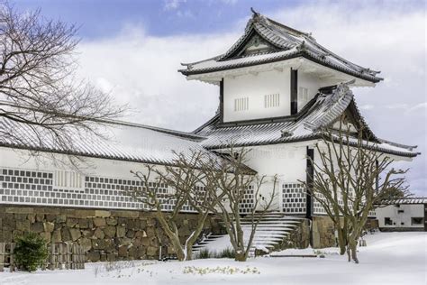 Kanazawa Castle in Winter editorial photography. Image of landscape - 94150497