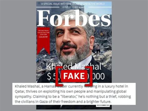 Viral Forbes cover featuring former Hamas chief Khaled Mashal is fake