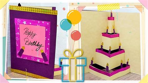 How To make Birthday Cake Pop Up Card(Let's Craft| Hand made Greeting Card DIY |Card Making)