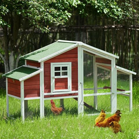 URHOMEPRO Outdoor Chicken Coop Kits, 74" Waterproof Wooden Patio Chicken Coop Animal Hutch ...