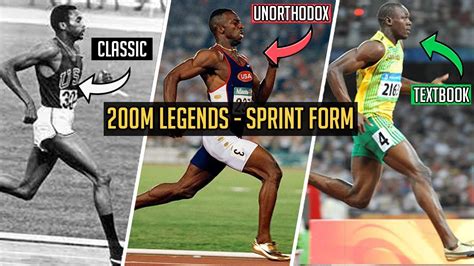 Sprinting Form of Iconic 200m Sprinters - YouTube