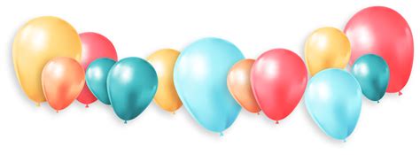 Colorful Birthday Balloons with Shadow 11154194 PNG