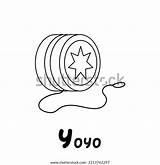 Editable Illustrated Coloring Yoyo Worksheet Template Stock Vector  sketch template