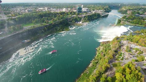 niagara falls view aerial drone beautiful flying shot tourism - YouTube