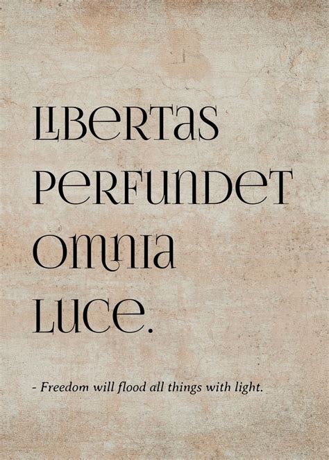 'Latin Quote Freedom' Poster, picture, metal print, paint by Jovana | Displate