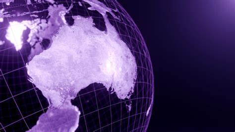 Premium Photo | 3d render of asutralia globe map technology and futuristic purple line glowing ...