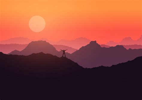 Mountain Sunset Drawing at PaintingValley.com | Explore collection of ...