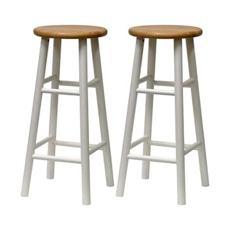 Shop Winsome Wood Set of 2 Casual White/Natural Bar Stools at Lowes.com