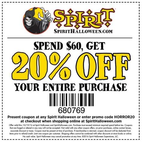Spirit halloween coupon, Spirit halloween, Halloween coupons