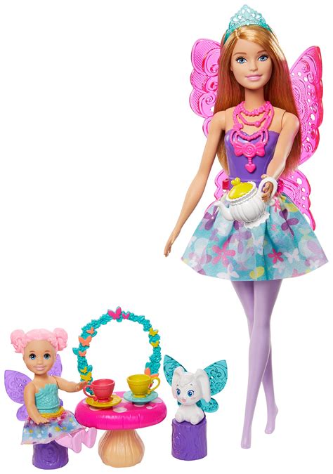 Buy Barbie Dreamtopia Tea Party Playset with Barbie Fairy Doll, Toddler ...