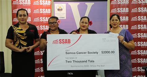 Samoa Observer | SSAB donates to encourage cancer survivors