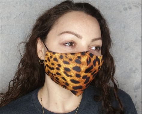 Cheetah Print MASK Washable Double Layered Big Cat Leopard | Etsy