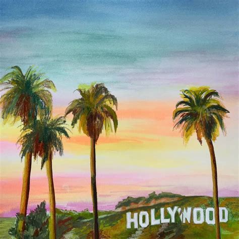 Hollywood Sign Painting by Megan SW Chung | Saatchi Art