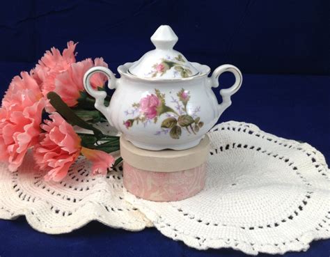 Vintage Pink Rose Sugarbowl Vintage Sugar Bowl Vintage China