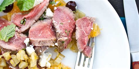 Lamb Loin Fillets w/ Fennel Compote & Olive Salad - Marx Foods Blog