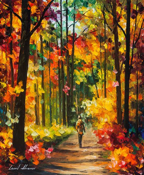 SOLID FALL - Palette Knife Oil Painting On Canvas By Leonid Afremov - 20"X24" (50cm x 60cm)