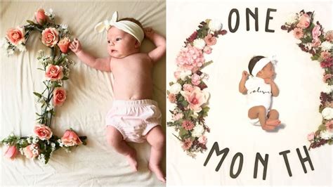 First Month - Monthly Baby Photoshoot Ideas at Home||Baby Monthly Milestone Photoshoot Ideas at ...