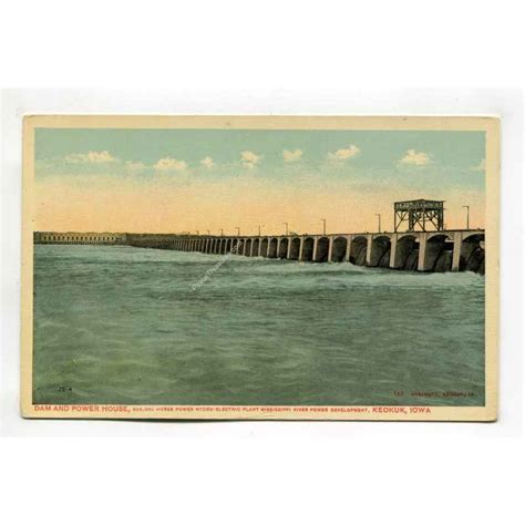 Dam and Power House Keokuk Iowa postcard