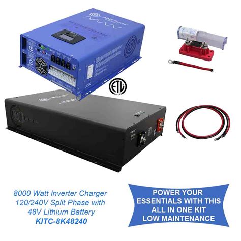 OFF GRID / BACK UP 8000 WATT PURE SINE INVERTER CHARGER 120/240V & 48V ...