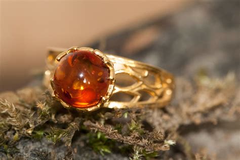 Baltic amber ring. Baltic amber & gold, unique ring, statement ring ...