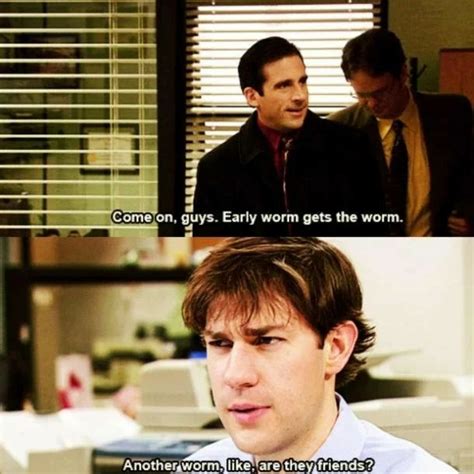 Michael Scott early worm gets the worm long Blank Template - Imgflip