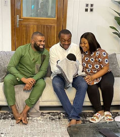 Nathaniel Bassey Visits Mercy Chinwo’s Home To See Her Newborn Baby (Photo)