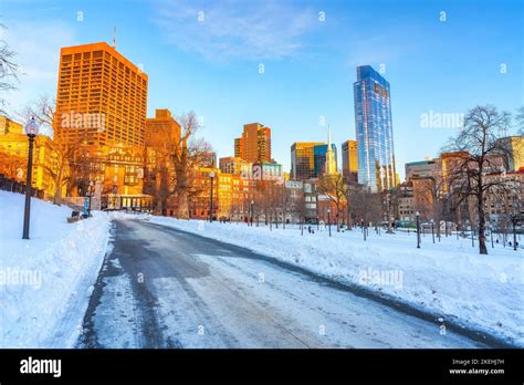 Boston common park at winter Stock Photo - Alamy