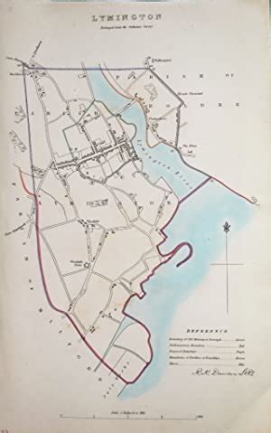 Antique Map LYMINGTON, HAMPSHIRE, Original Street Plan, Dawson Original 1832: Map | Lindisfarne ...