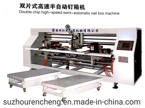 Double Chip High-Speed Semi-Automatic Nail Box Machine - China Carton ...