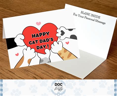 Happy Cat Dad's Day Card From the Cat, Printable Fathers Day Greeting ...