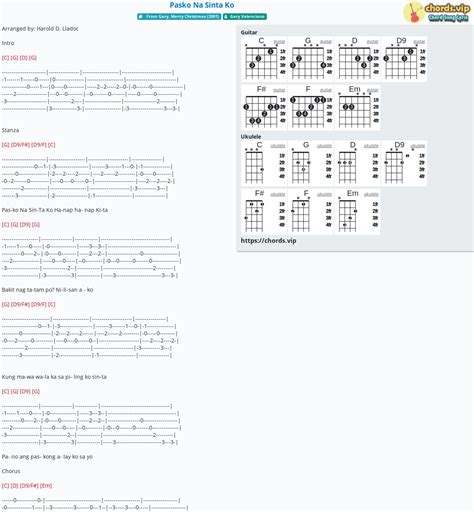 Chord: Pasko Na Sinta Ko - tab, song lyric, sheet, guitar, ukulele | chords.vip