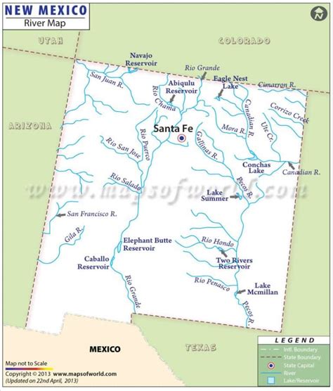 Map of New Mexico Rivers: Natural Wonders of the Southwest