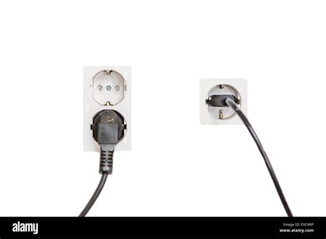 isolated european power socket with plug Stock Photo - Alamy