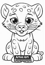 Cute Jaguar Coloring Page  Free Download sketch template