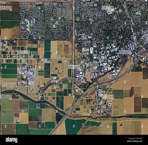 aerial map view above Davis California Stock Photo - Alamy