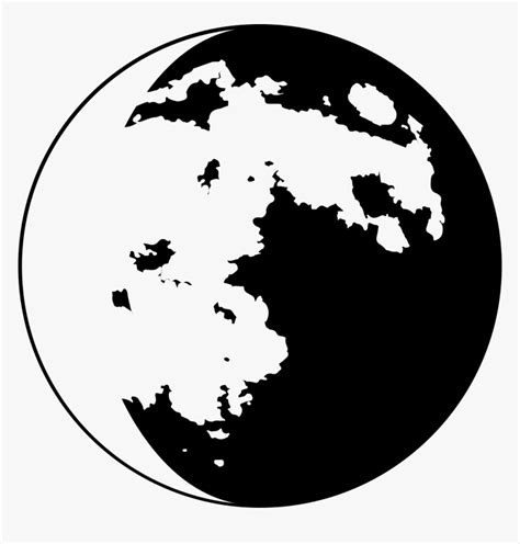 Moon Phase Symbol - Full Moon Black And White Clipart, HD Png Download ...