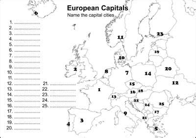 Europe Map Capitals Quiz - Alissa Madalena