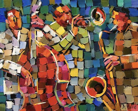 Daily Painters of Texas: Jazz Art, Oil Painting, Abstract Jazz, Saxophone, Instruments "Mosaic ...