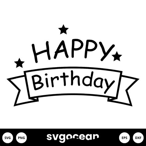 Happy Birthday Banner Svg vector for instant download - Svg Ocean ...