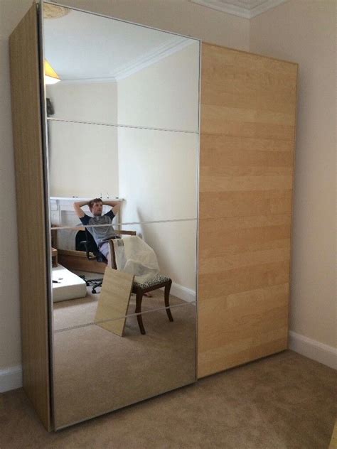 Ikea PAX wardrobe - oak - sliding doors - mirror | in Thornbury ...