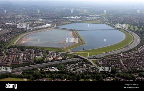 aerial view of Audenshaw Reservoirs, Manchester, UK Stock Photo - Alamy